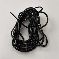 PUレザーコード  革のアクセサリーコード  ジュエリーDIY製コード  ブラック  5~5.5x3mm  約100m /ロール&nbsp;WL-WH20008-03C