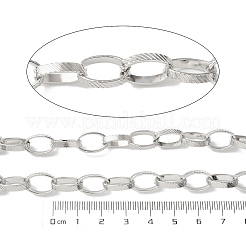 304ステンレススチールアズキチェーン  溶接されていない  スプールで  ステンレス鋼色  14x8.5x3mm  約5m /ロール&nbsp;CHS-Z004-24P