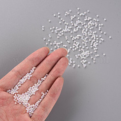 12/0 FGBグレードAラウンドガラスシードビーズ  透明なつや消しスタイル  ABカラーメッキ  クリアAB  2x1.5mm  穴：0.8mm  約30000個/袋&nbsp;SEED-Q010-M533