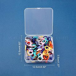 プラスチックカニカン  ミックスカラー  35x24.5x6mm  穴：3mm  10色  10個/カラー  100個/箱&nbsp;KY-FH0001-02