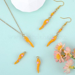 5Pcs Brass Enamel Pendants&nbsp;KK-SZ0002-52B