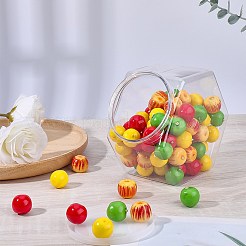 白い蓋が付いた六角形のプラスチック製スクリュートップビーズジャー  透明  13x7.8x12cm  内径：7.3のCM  容量：850ml（28.75fl.oz）&nbsp;CON-WH20029-001B