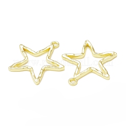 ラックメッキ合金星型空枠ペンダント  UVレジンDIY用  エポキシ樹脂  プレスジュエリー  カドミウムフリー＆ニッケルフリー＆鉛フリー  ライトゴールド  27x25.5x2mm  穴：2mm&nbsp;FIND-G052-26LG