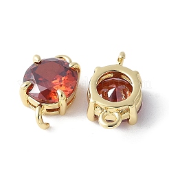 Brass Pave Cubic Zirconia Connector Charms&nbsp;KK-F892-53G-09