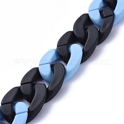 Handmade Opaque Spray Painted Acrylic Curb Chains&nbsp;AJEW-JB00617-05