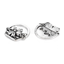 合金のチベット風チャーム  カドミウムフリー＆鉛フリー  花籠  アンティークシルバー  19.5x19.5x5mm  穴：4x13mm&nbsp;PALLOY-T075-140AS-RS