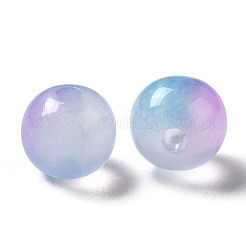 透明なアクリルビーズ  ツートンカラーの  ラウンド  ライトスカイブルー  7.5x7mm  穴：1.8mm  約1428~1504個/376g&nbsp;LS-OACR-Z006-03A