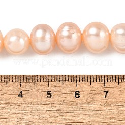 天然養殖淡水パールビーズ連売り  ポテト  グレード4a+  ピンク  10~11mm  穴：0.7mm  約34個/連  13.58~13.78インチ（34.5~35cm）&nbsp;PEAR-I007-07U-04A