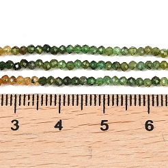 グラデーションカラーの天然グリーントルマリンビーズ連売り  ラウンド  多面カット  2~2.5mm  穴：0.5mm  約191個/連  15.43''（39.2センチメートル）&nbsp;G-Z106-H02-02A