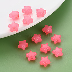 模造ゼリーアクリルビーズ  スター  ショッキングピンク  9x9.5x5.5mm  穴：2.5mm  約1795個/438g&nbsp;LS-MACR-S373-45-E09