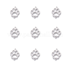 304ステンレススチールペットリンク  手動研磨  足  ステンレス鋼色  20x16x1.5mm  穴：1.2mm  10pc&nbsp;STAS-CJ0001-14