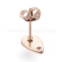 Ion Plating(IP) 304 Stainless Steel Stud Earring Findings&nbsp;STAS-L211-05B-RG