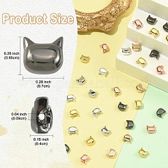 60個6色電気メッキガラスビーズ連売り  猫の頭  ミックスカラー  6.5x7x4mm  穴：0.9mm  10pc /カラー&nbsp;EGLA-YW0005-70