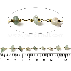 Handmade Natural Green Aventurine Chip Beaded Chains&nbsp;CHC-F020-10G-01