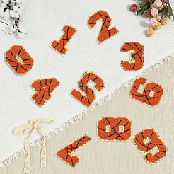 1袋 スポーツテーマ ナンバー0~9 刺繍布 アイロン接着/縫い付けパッチ  マスクと衣装のアクセサリー  アップリケ  シエナ  71~72.5x38~50x2.5mm  10個/袋&nbsp;PATC-CY0001-65B