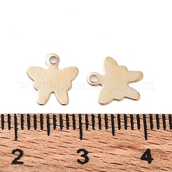 アイアン製ペンダント  蝶  ゴールドカラー  9x8x0.2mm  穴：1mm&nbsp;IFIN-P039-03G