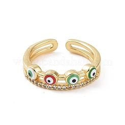 Brass Micro Pave Cubic Zirconia Open Rings&nbsp;RJEW-J017-VC275