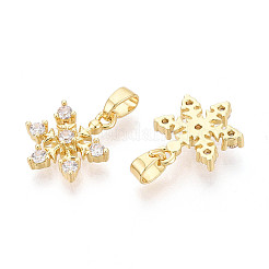 Brass Micro Pave Clear Cubic Zirconia Charms&nbsp;KK-N259-16G
