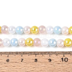 電気メッキガラスビーズセット  ラウンド  虹メッキ  きいろ  6~6.5mm  穴：0.7~1mm  約68~71個/連  14.17~15.35''（36~39センチメートル）&nbsp;X-EGLA-N019-6mm-02