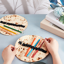 Funny Imitation Chinese Style Pancake Canvas Pen Roll Up&nbsp;LS-AJEW-WH0332-24