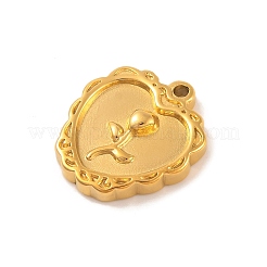 イオンプレーティング（IP）304ステンレスペンダント  花  18KGP本金メッキ  ハート  16.5x15x3.5mm  穴：1.5mm&nbsp;STAS-N103-181A-G
