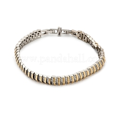 Brass Micro Pave Clear Cubic Zirconia Link Chains Bracelets&nbsp;BJEW-B145-05