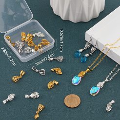 24Pcs 4 Style Filigree Rack Plating Brass Pendant Pinch Bails&nbsp;KK-BBC0005-85