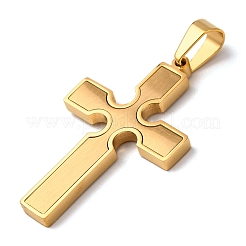 304ステンレスペンダント  クロスチャーム  真空めっき  ゴールドカラー  42x26.5x3mm  穴：8x5mm&nbsp;STAS-F323-01G