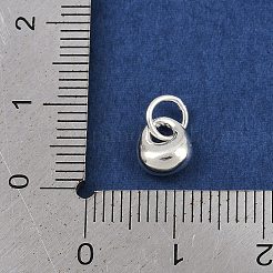 スターリングシルバーの重量チャーム925個  丸カン付き  銀  7.5x6.5x3.5mm  穴：3.5mm&nbsp;STER-K183-06S