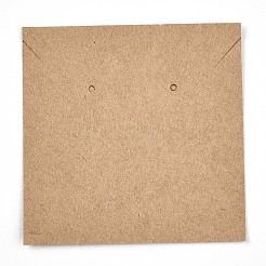 クラフト紙のジュエリーネックレスとイヤリングのディスプレイカード  単語の正方形  砂茶色  7x7x0.03cm  穴：0.18のCM&nbsp;CDIS-T004-08