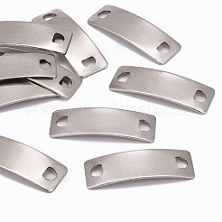 変色しない長方形304ステンレス鋼リンクコネクター  ステンレス鋼色  41.5x14x1mm  穴：4x5.5mm&nbsp;X-STAS-I045-33