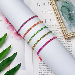 5Pcs 5 Colors Nylon Thread Braided Bracelets Set&nbsp;BJEW-SW00049-04