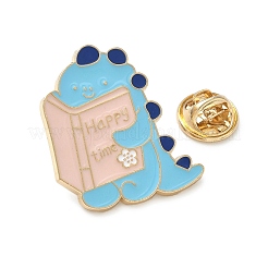 Dinosaur Reading Book Enamel Pins&nbsp;JEWB-D308-01C-G