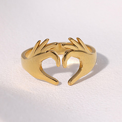 304 Stainless Steel Cuff Open Rings for Women&nbsp;WG35897-01