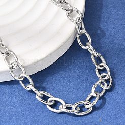 6.5mm 201ステンレススチールツイストアズキチェーンネックレス（ユニセックス）  変色しない  ステンレス鋼色  22.28インチ（56.6cm）&nbsp;NJEW-K302-22P