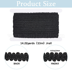 ポリエステルリボン  縫製アクセサリー  ブラック  1/2インチ（13mm）  約14.22ヤード（13m）/ロール&nbsp;OCOR-WH20001-67C