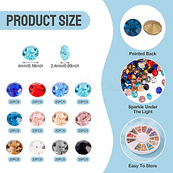 Pointed Back Glass Rhinestone Cabochons&nbsp;RGLA-YS0001-04C