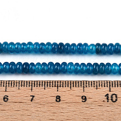 染め加工天然石ホワイトジェイドビーズ連売り  ロンデル  スチールブルー  4~5x2~3mm  穴：0.8mm  約142~150個/連  14.57~14.96''（37~38センチメートル）&nbsp;G-T139-57A-04