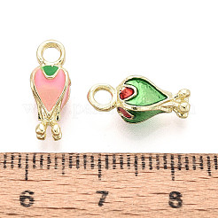 ラックメッキ合金エナメルチャーム  花のチャーム  カドミウムフリー＆ニッケルフリー＆鉛フリー  ライトゴールド  ミックスカラー  14.5x5.5x5.5mm  穴：1.8~2.2mm&nbsp;PALLOY-N181-27KCG
