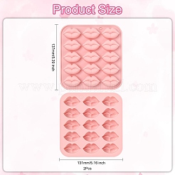 リップ型シリコンモールド1個2セット  ピンク  13.7x13.1x1.4cm&nbsp;ST-CJ0007-95