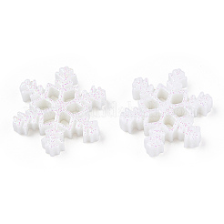 樹脂カボション  スノーフレーク  ホワイト  21x21x3.5mm&nbsp;RESI-WH0010-09M