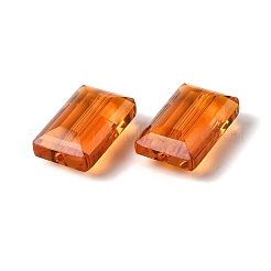 K9ガラス  模造オーストリアクリスタルビーズ  グレードAAA  多面カット  長方形  ダークオレンジ  10x15.5x7mm  穴：0.9~1mm&nbsp;SWAR-F081-10x16mm-12
