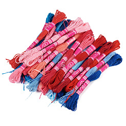 2 Sets 2 Styles Gradient Color 8-Ply Polycotton(Polyester Cotton Embroidery Floss&nbsp;OCOR-TA0001-75