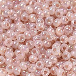 ガラスシードビーズ  セイロン  丸い穴  ラウンド  ミスティローズ  4x3mm  穴：1.2mm  7650個/ポンド&nbsp;SEED-H002-H-1310
