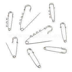 6種類のスタイル 304ステンレススチール製安全ピン ブローチ金具  ステンレス鋼色  17.5~70x14~70.5x5~7mm  穴：1.8~3mm&nbsp;STAS-TA0006-12P