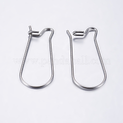 変色しにくい304ステンレススチールフープピアス  ステンレス鋼色  21ゲージ  25x12x2.5mm  ピン：0.7mm&nbsp;STAS-L198-15A-P
