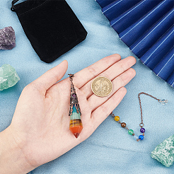 1Pc Natural Chakra Gemstone Dowsing Pendulums&nbsp;AJEW-SC0002-31R