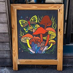 プラスチック再利用可能な描画絵画ステンシル テンプレート  スクラップブック、布地、タイル、床、家具、木材の塗装用  正方形  きのこ模様  300x300mm&nbsp;DIY-WH0172-538