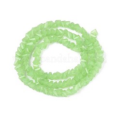 ジェイド風ガラスビーズ連売り  三角形  多面カット  薄緑  3~3.5x4~4.5x4~4.5mm  穴：0.8mm  約121~131個/連  14.37~15.35インチ（36.5~39cm）&nbsp;GLAA-N020-4mm-34