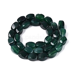 天然石瑪瑙ビーズ連売り  ツイスト  染め  濃い緑  11~12.5x7~9x7~9mm  穴：0.7~1.2mm  約32~33個/連  14.57~16.14インチ（37~41cm）&nbsp;G-Q604-02A-06